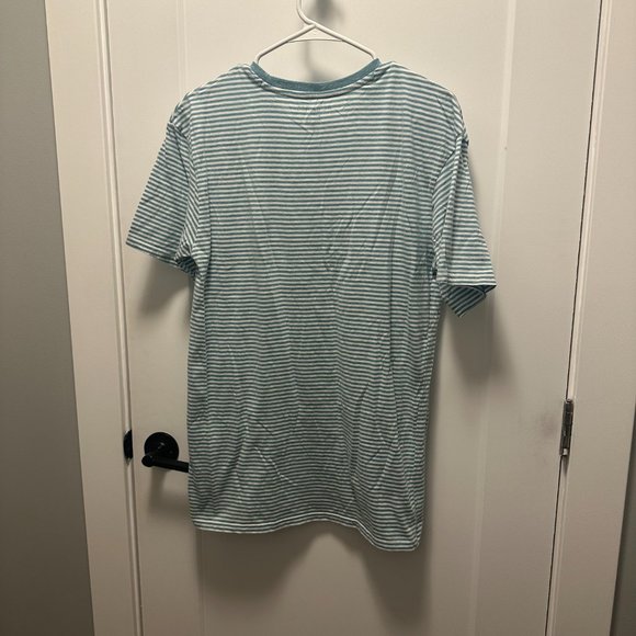 PacSun PS Basics Teal Blue Men Stripe Striped T-Shirt Medium Cotton - Picture 4 of 4